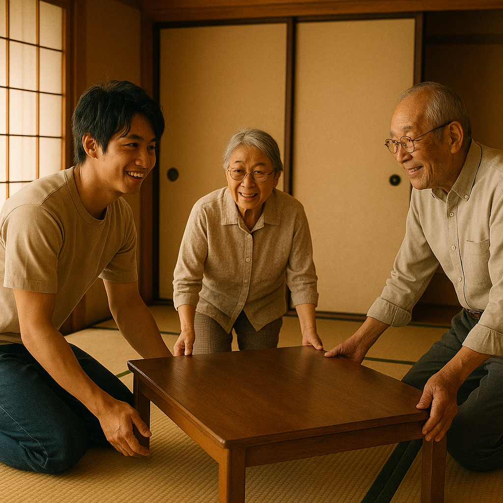 行橋市での何でも屋の家具移動の作業風景